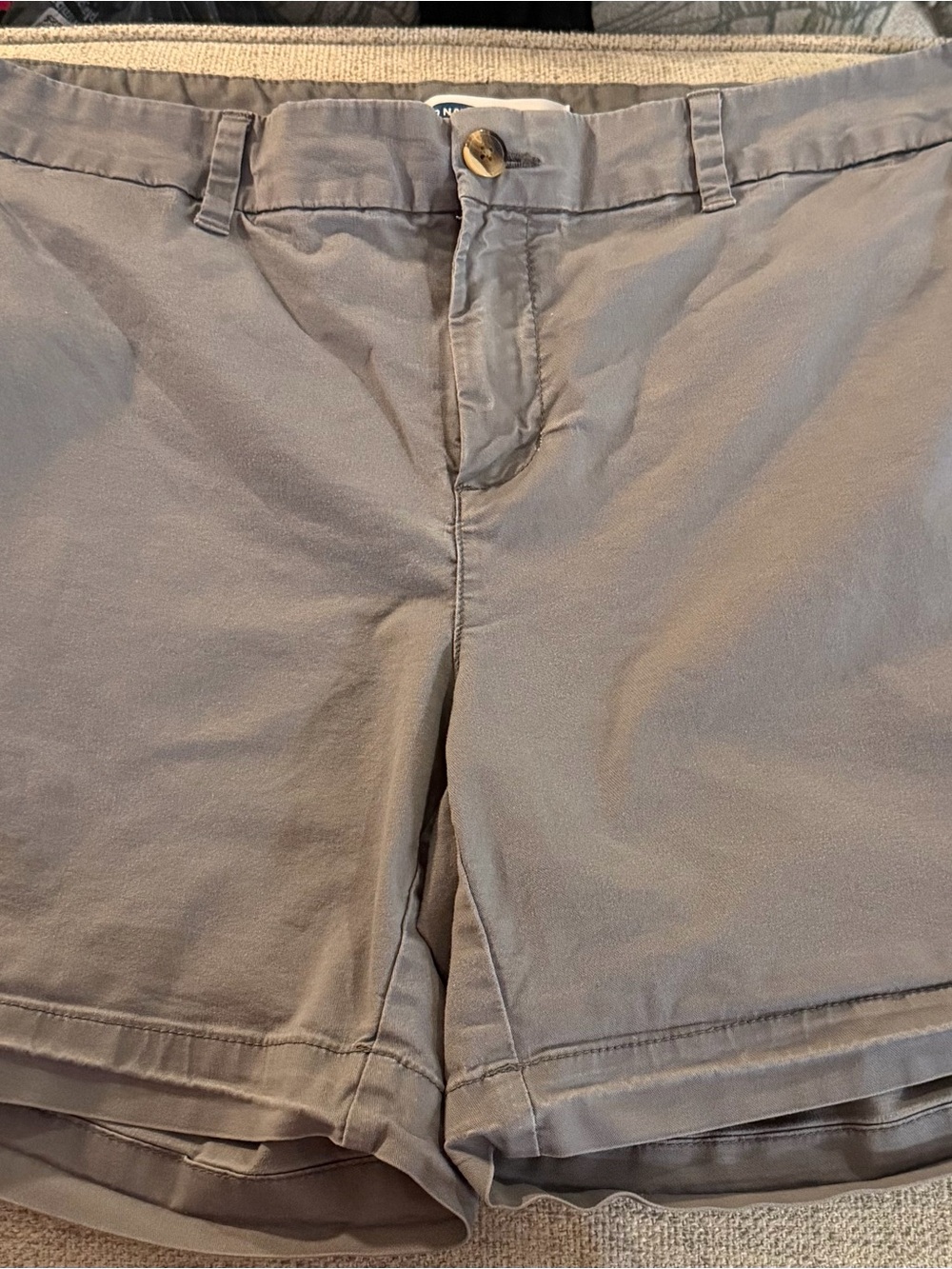 Old Navy Women’s Flat-Front Shorts in Light Gray